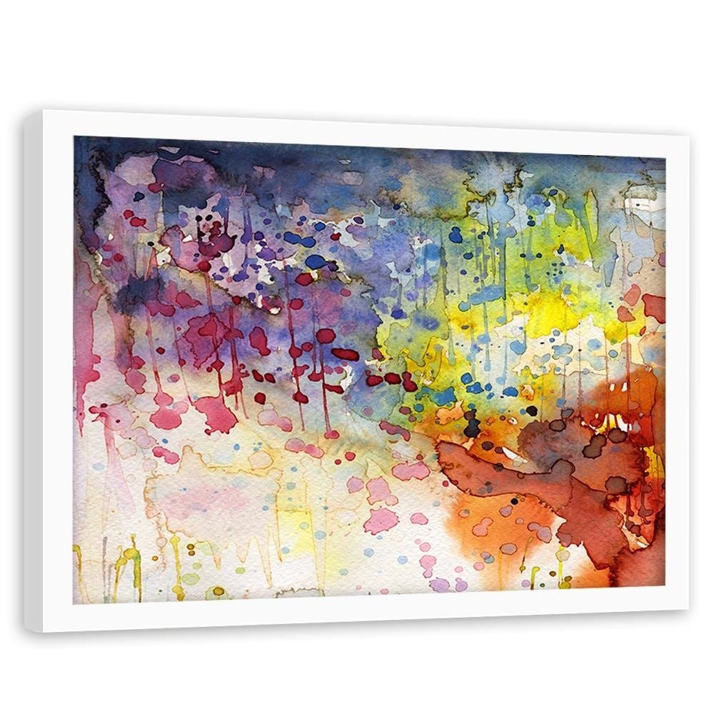 Glezna baltā rāmī - Colourful Abstraction Home Trends DECO
