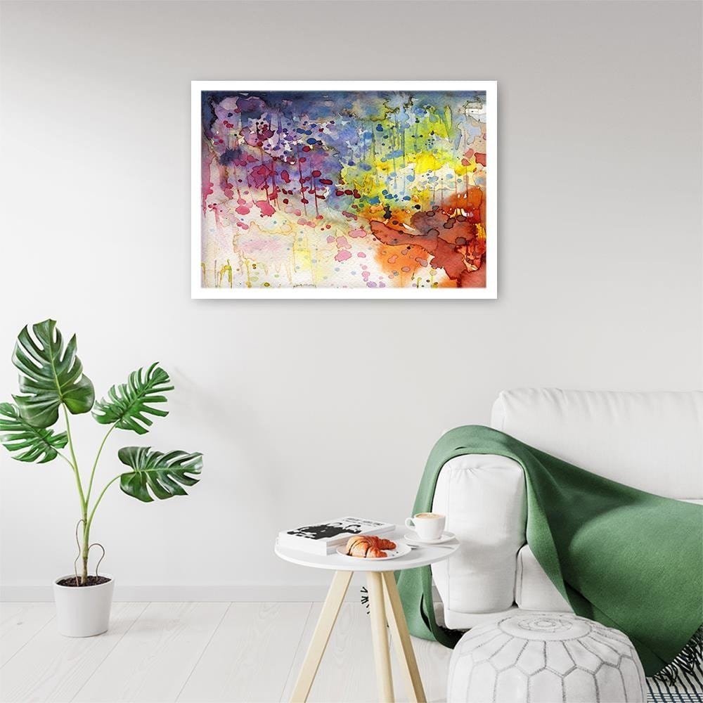 Glezna baltā rāmī - Colourful Abstraction Home Trends DECO