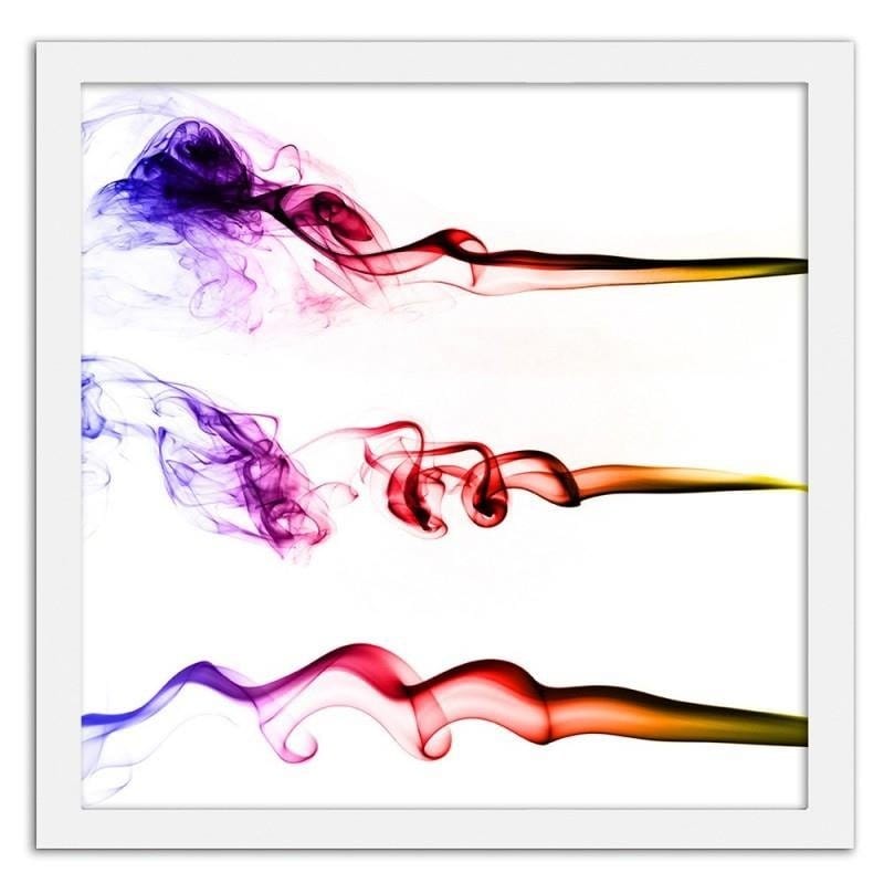 Glezna baltā rāmī - Colourful smoke Home Trends DECO