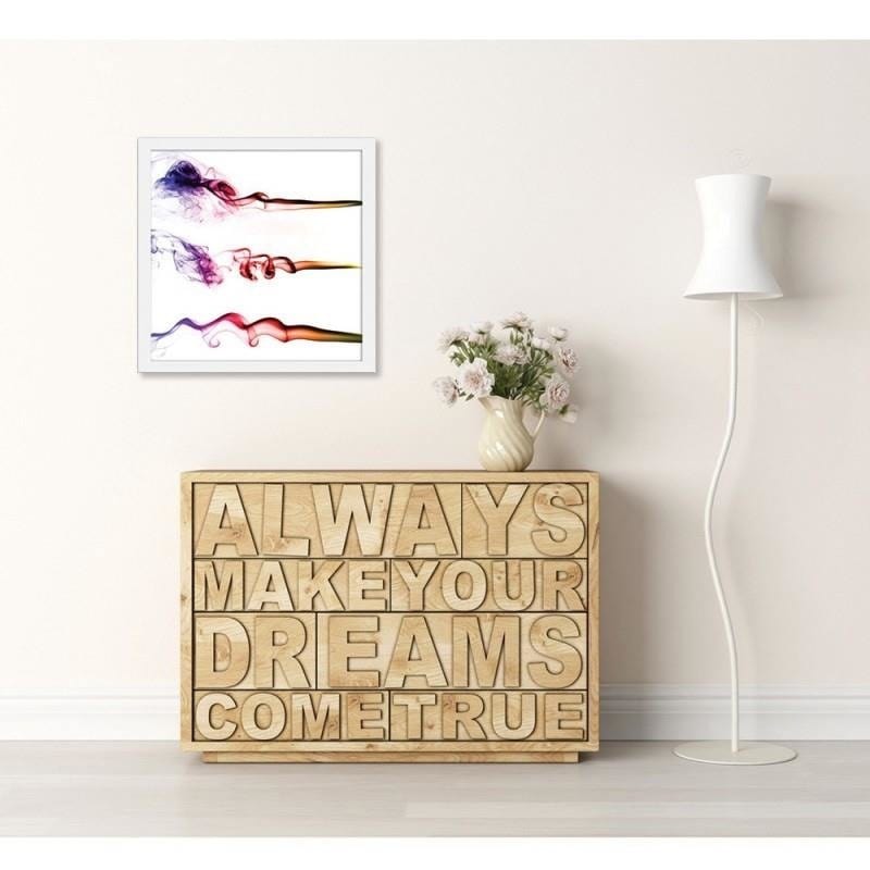 Glezna baltā rāmī - Colourful smoke Home Trends DECO