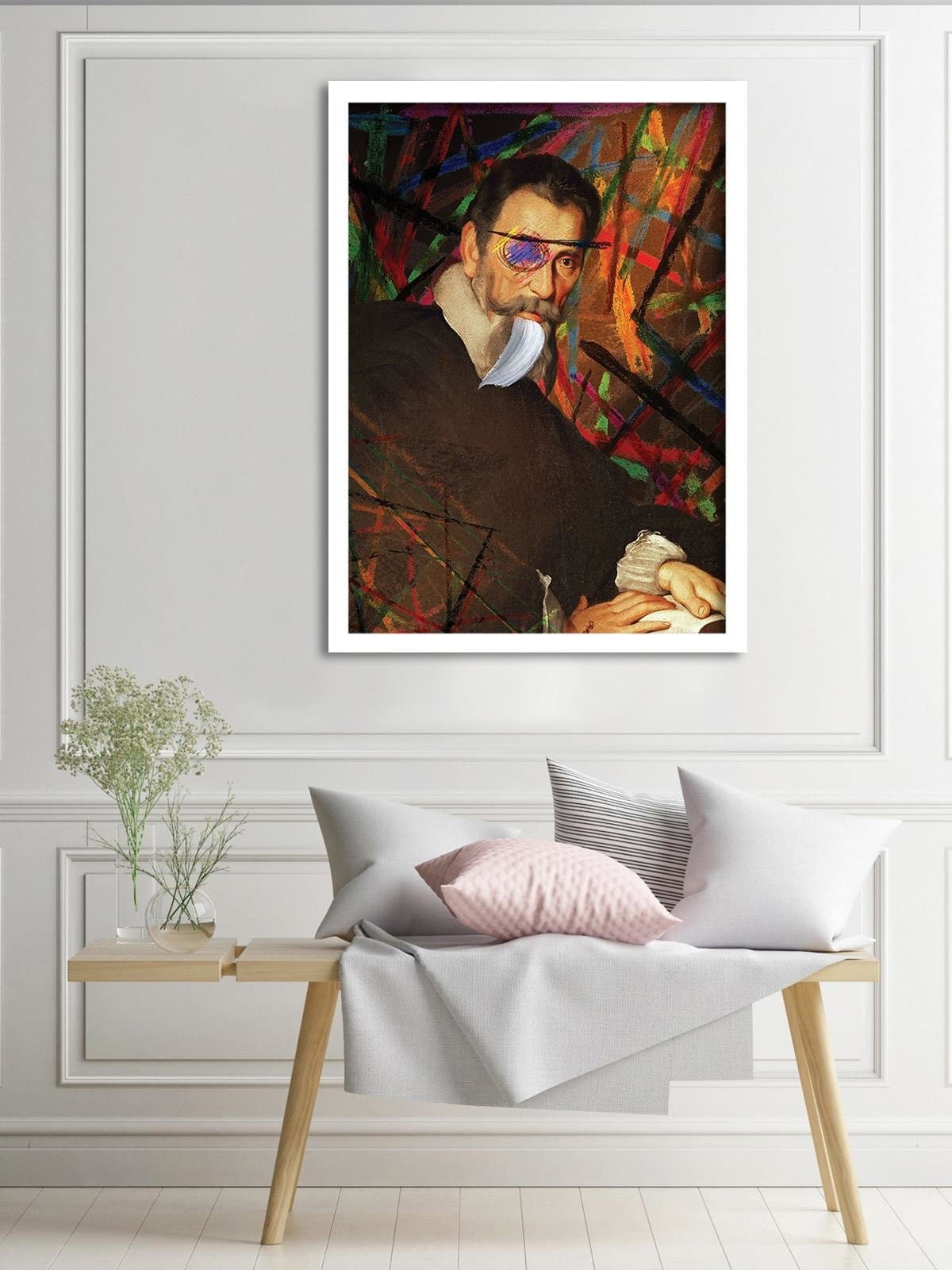 Glezna baltā rāmī - Composer Portrait Image Home Trends DECO