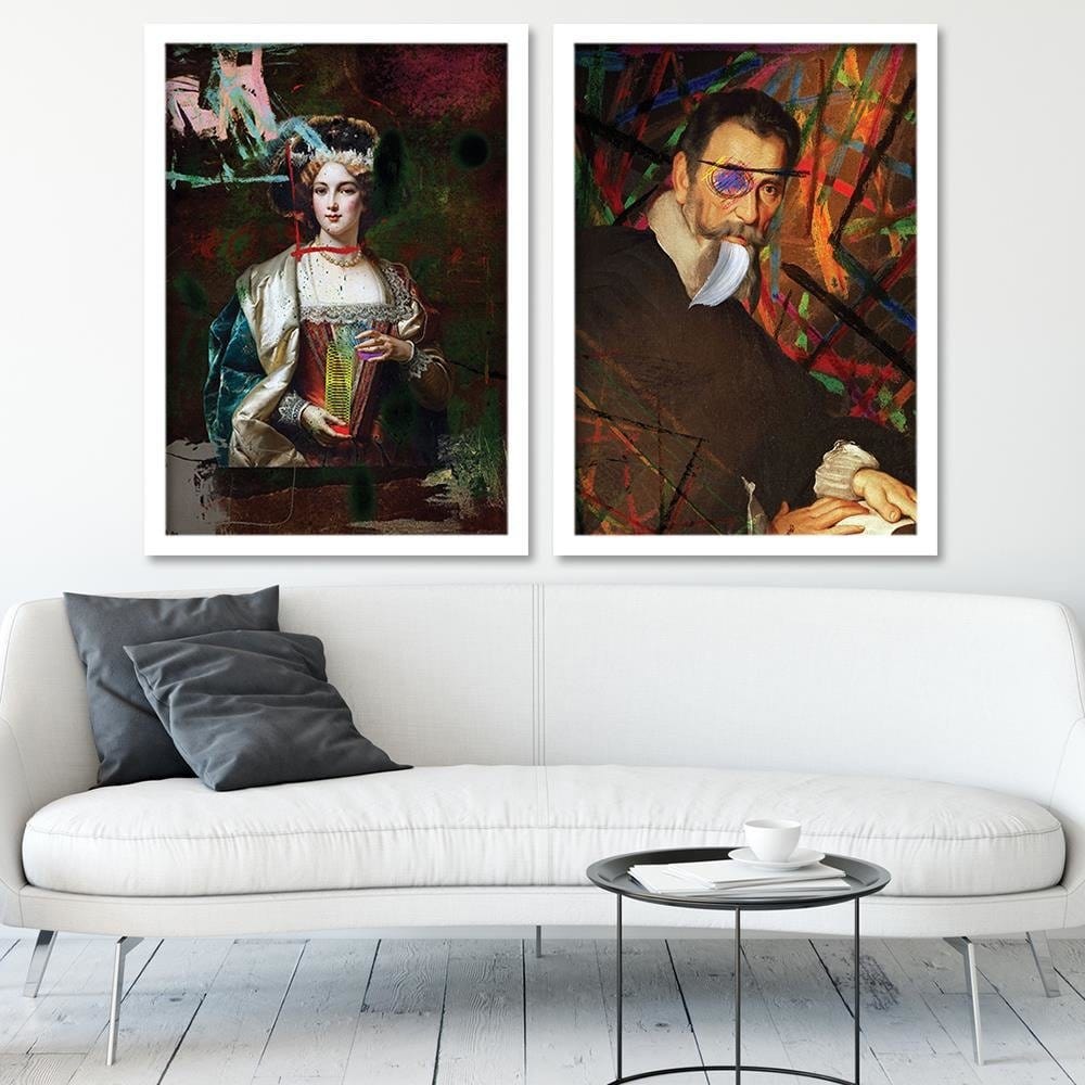 Glezna baltā rāmī - Composer Portrait Image Home Trends DECO