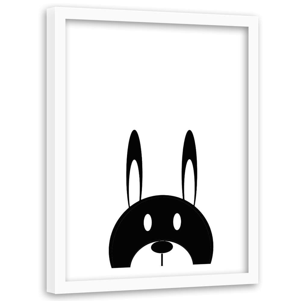 Glezna baltā rāmī - Contrast Hare Home Trends DECO