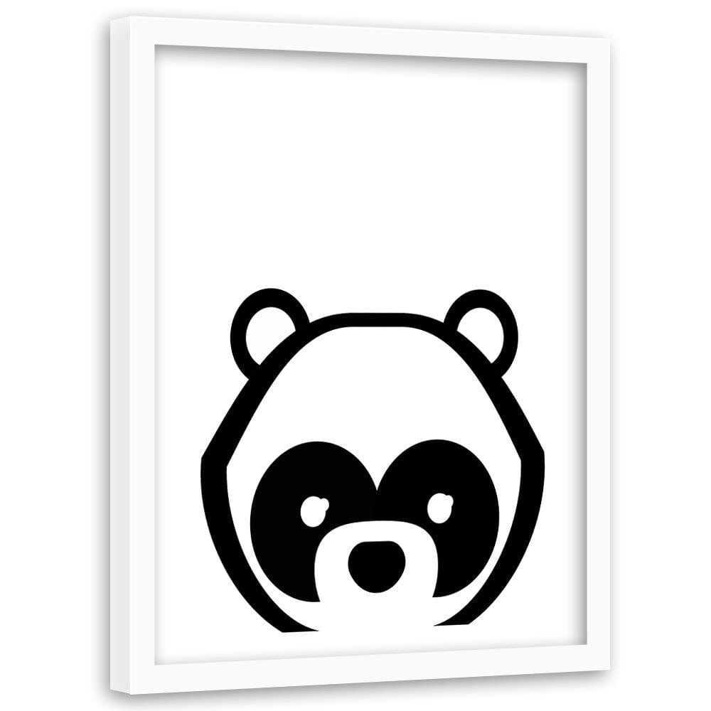 Glezna baltā rāmī - Contrast Panda Home Trends DECO