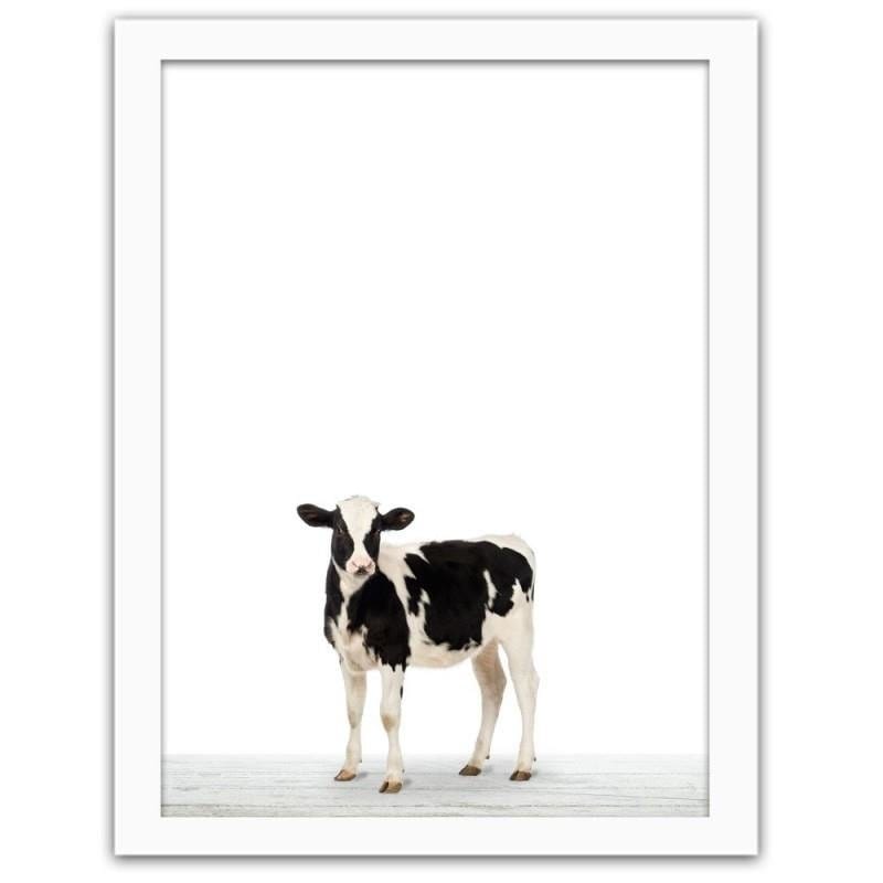 Glezna baltā rāmī - Cow calf Home Trends DECO