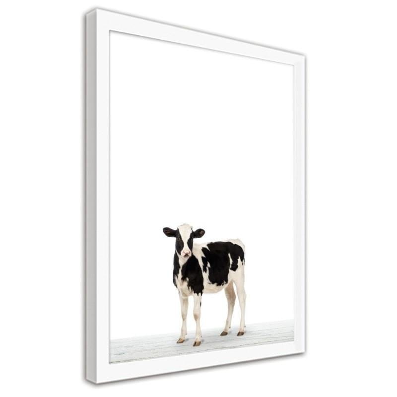 Glezna baltā rāmī - Cow calf Home Trends DECO