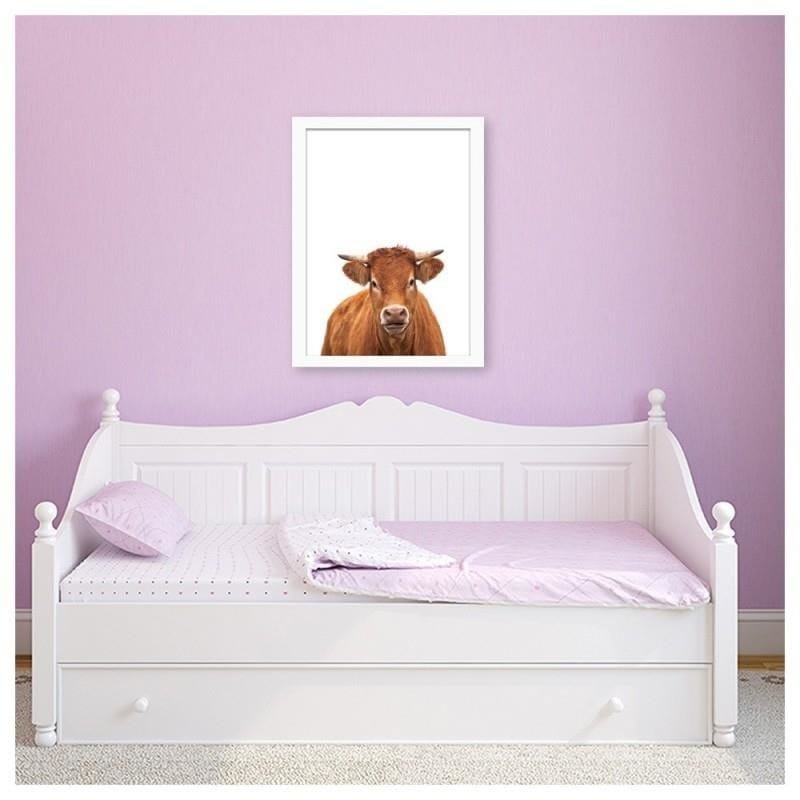 Glezna baltā rāmī - Cow portrait Home Trends DECO