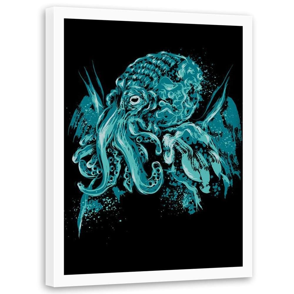 Glezna baltā rāmī - Cthulhu Pop Art Blue Home Trends DECO