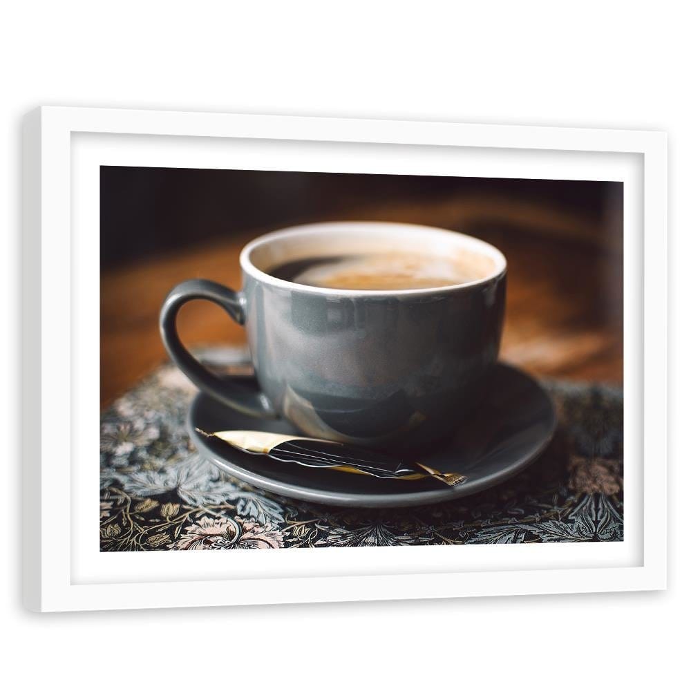 Glezna baltā rāmī - Cup Of Coffee Home Trends DECO