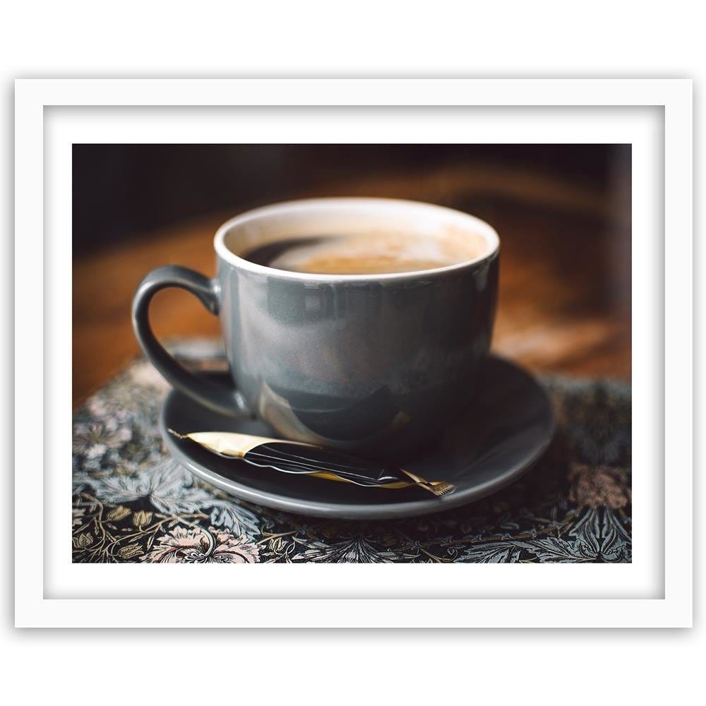 Glezna baltā rāmī - Cup Of Coffee Home Trends DECO