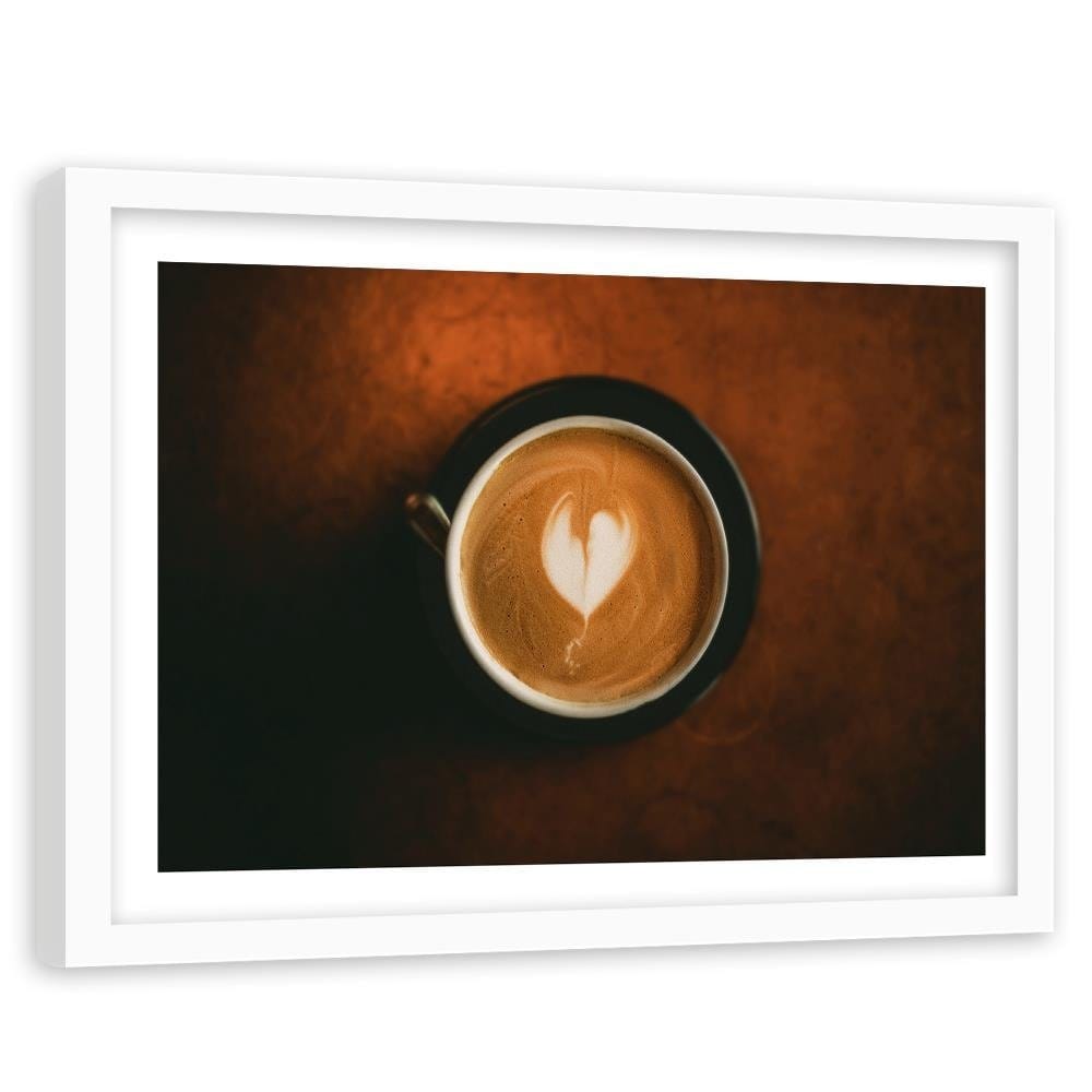 Glezna baltā rāmī - Cup Of Coffee Home Trends DECO