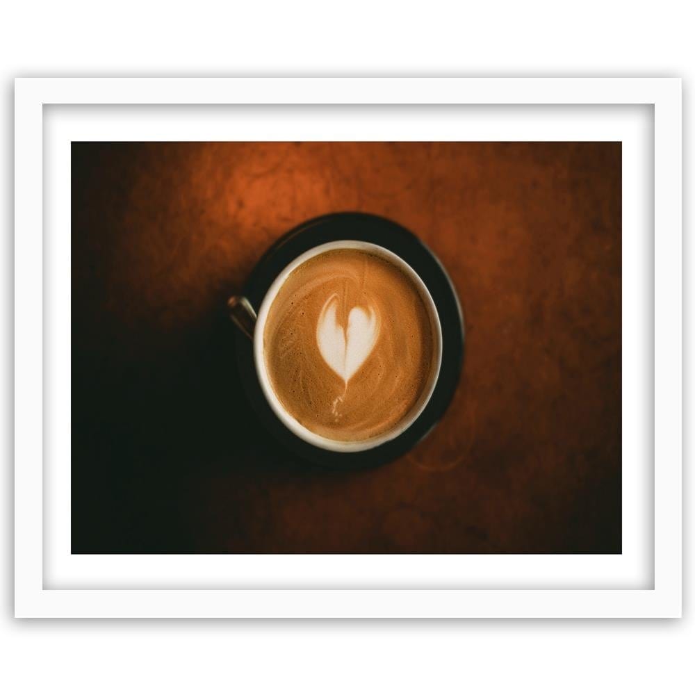 Glezna baltā rāmī - Cup Of Coffee Home Trends DECO