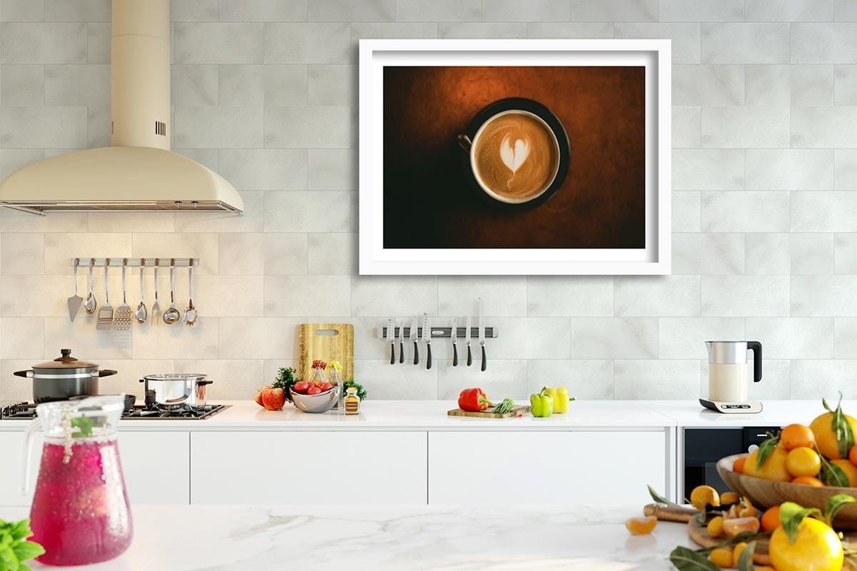 Glezna baltā rāmī - Cup Of Coffee Home Trends DECO