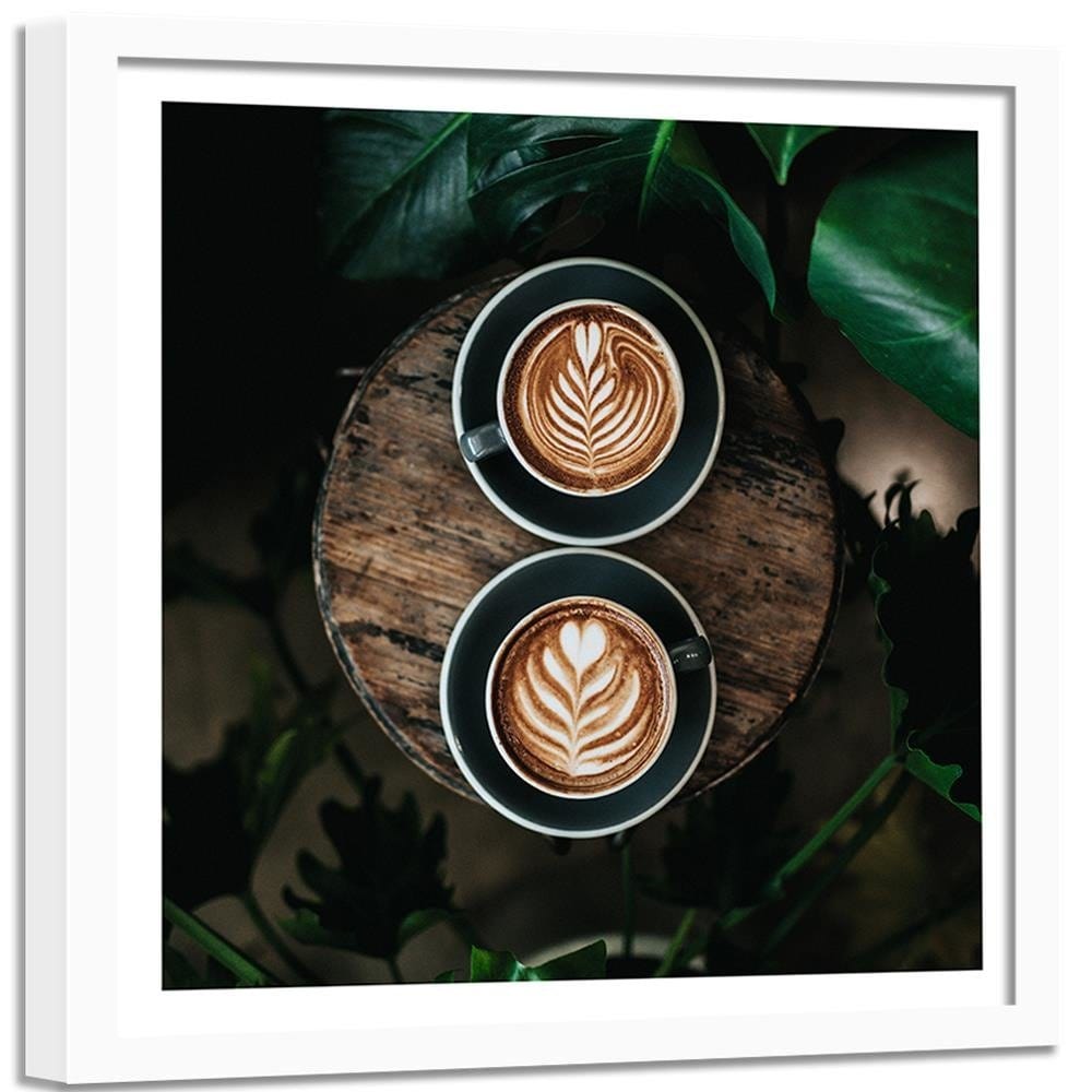 Glezna baltā rāmī - Cup Of Coffee With Decoration Home Trends DECO
