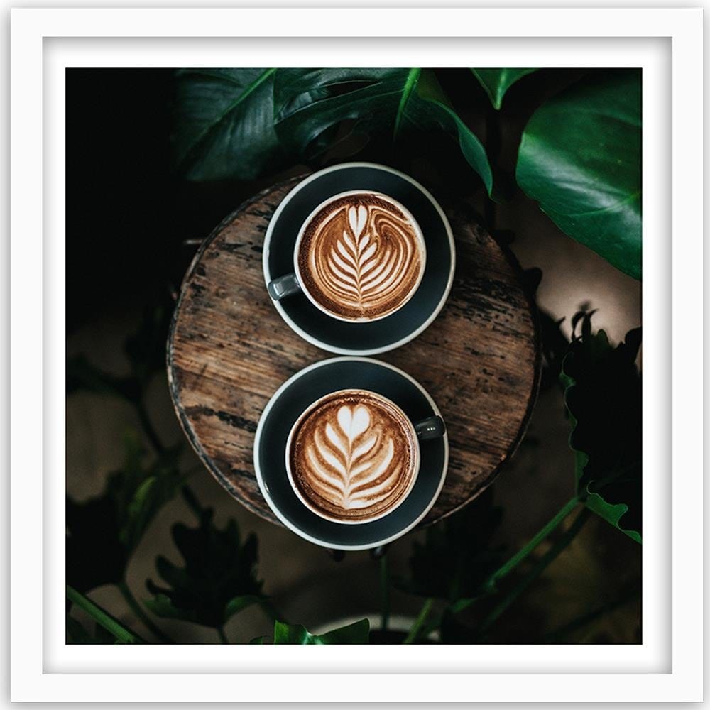 Glezna baltā rāmī - Cup Of Coffee With Decoration Home Trends DECO