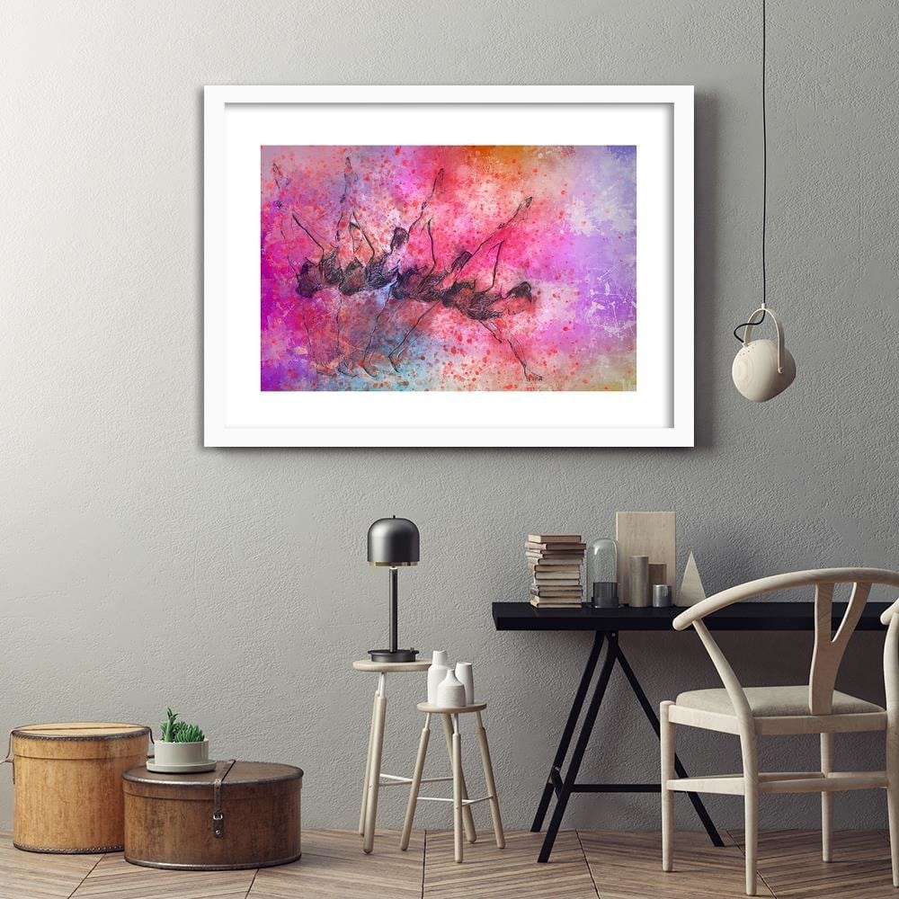 Glezna baltā rāmī - Dancers Abstraction Home Trends DECO