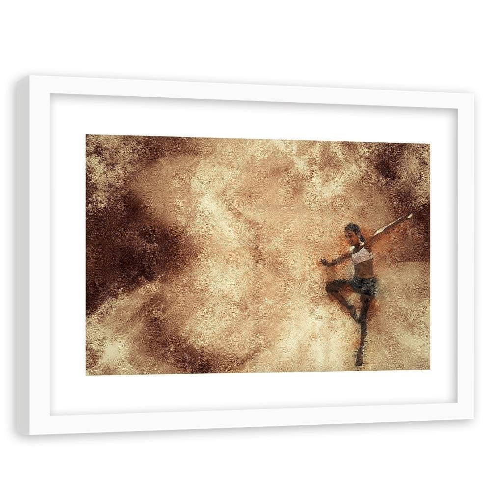 Glezna baltā rāmī - Dancing Girl Abstraction Home Trends DECO