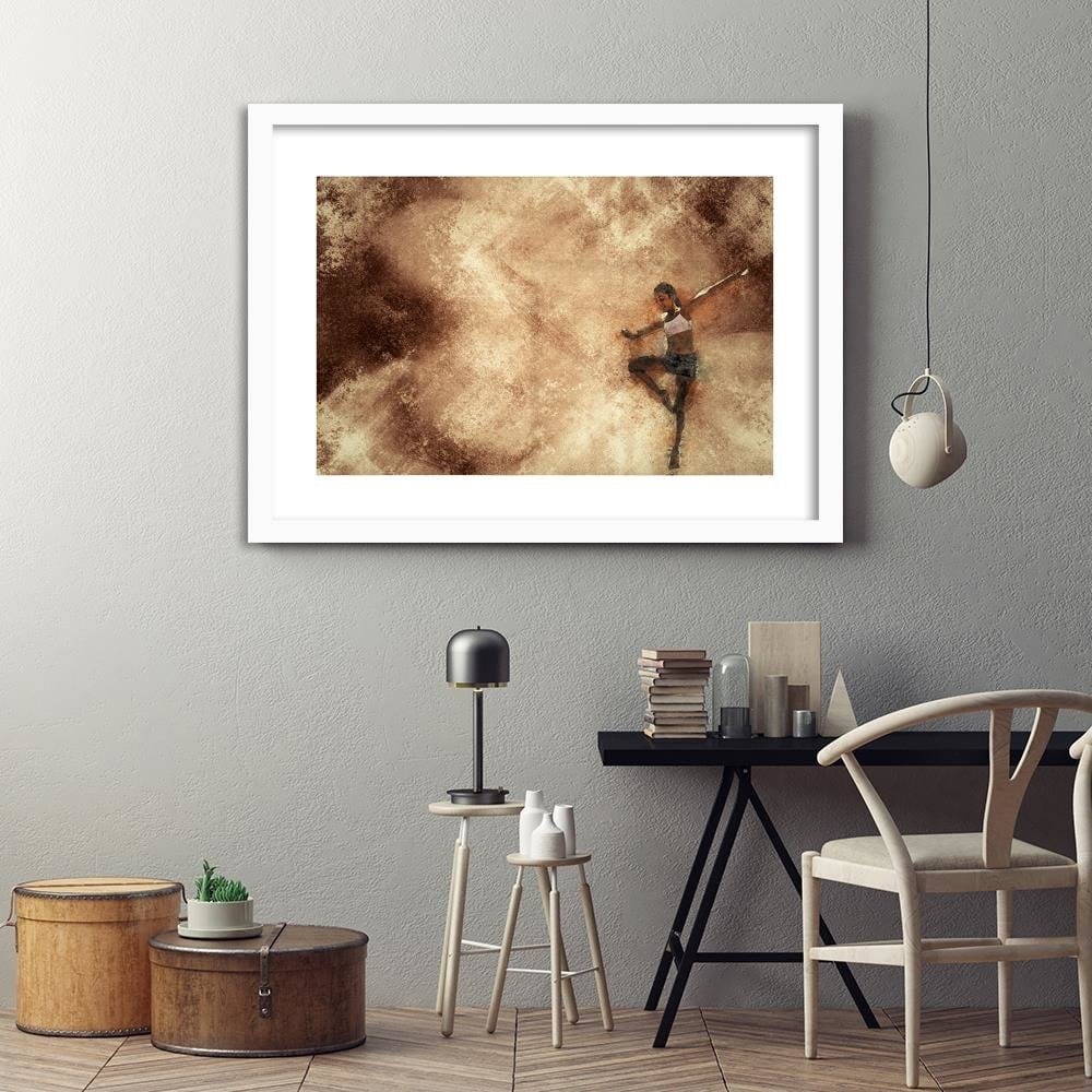 Glezna baltā rāmī - Dancing Girl Abstraction Home Trends DECO