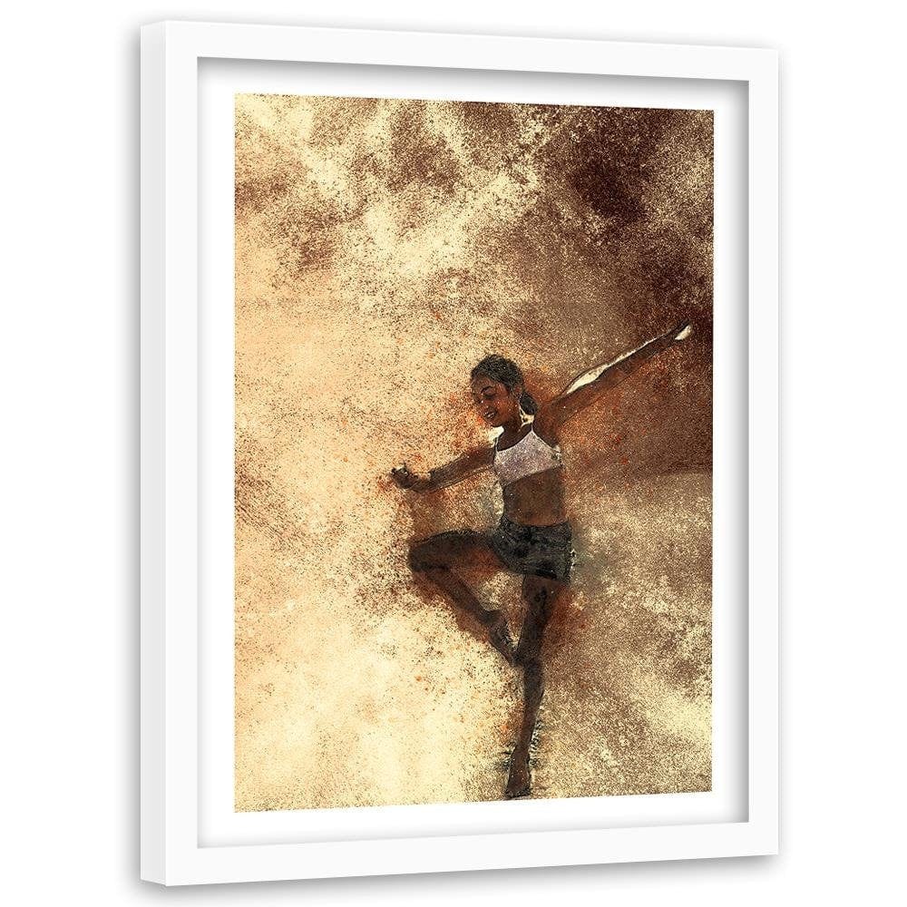 Glezna baltā rāmī - Dancing Girl Abstraction Home Trends DECO