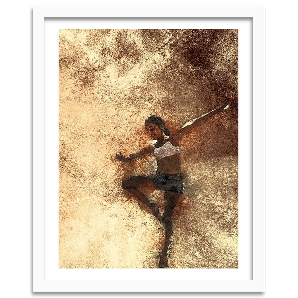 Glezna baltā rāmī - Dancing Girl Abstraction Home Trends DECO