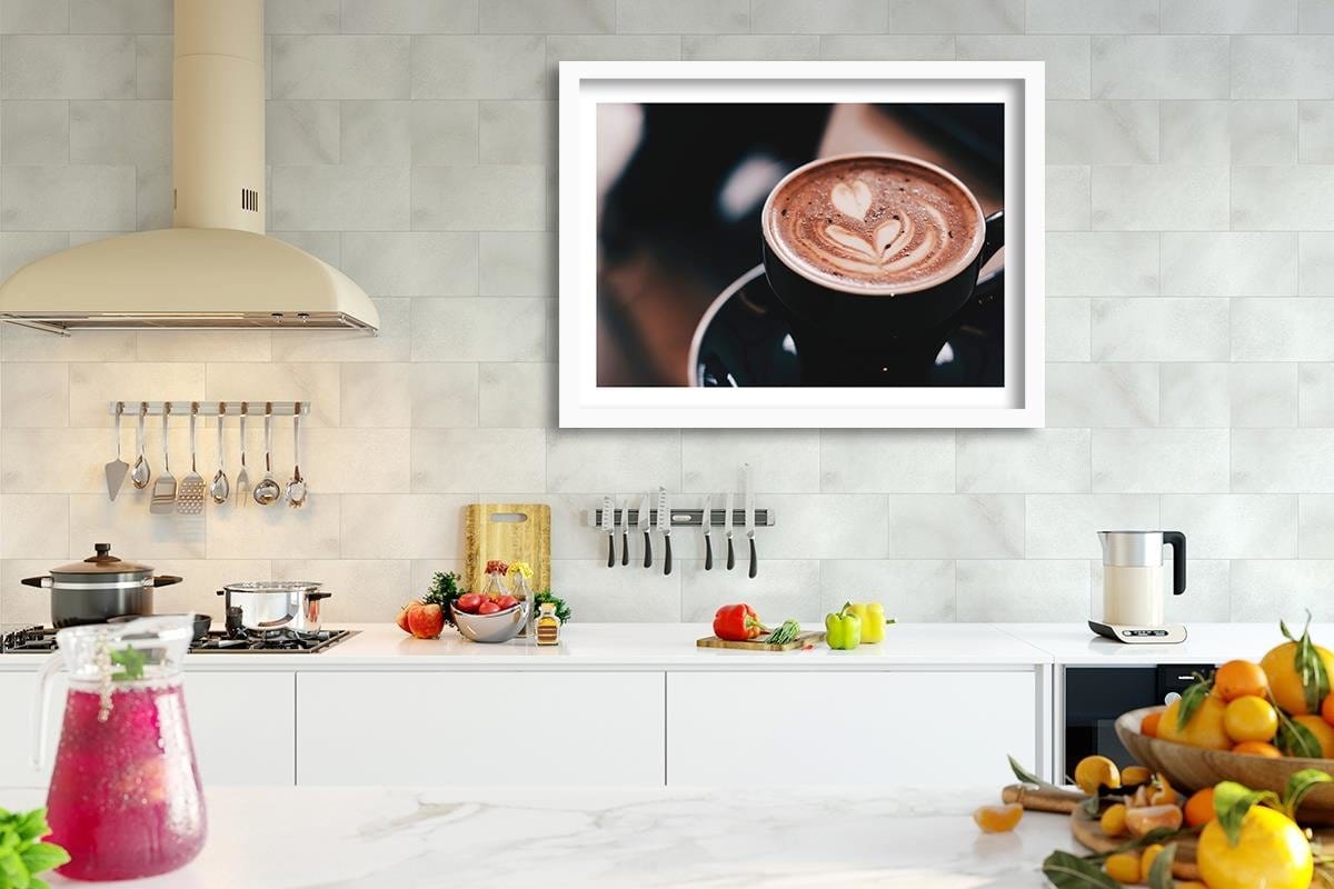 Glezna baltā rāmī - Decoration Coffee Home Trends DECO