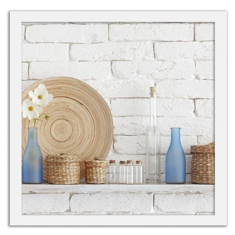 Glezna baltā rāmī - Decorative shelf on a white wall Home Trends DECO
