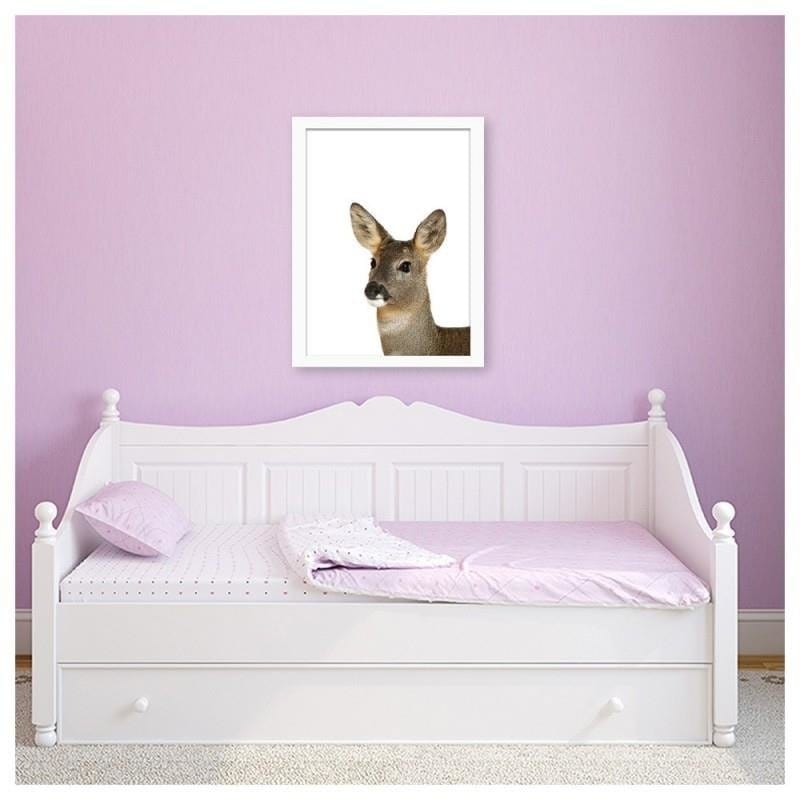 Glezna baltā rāmī - Deer 2 Home Trends DECO