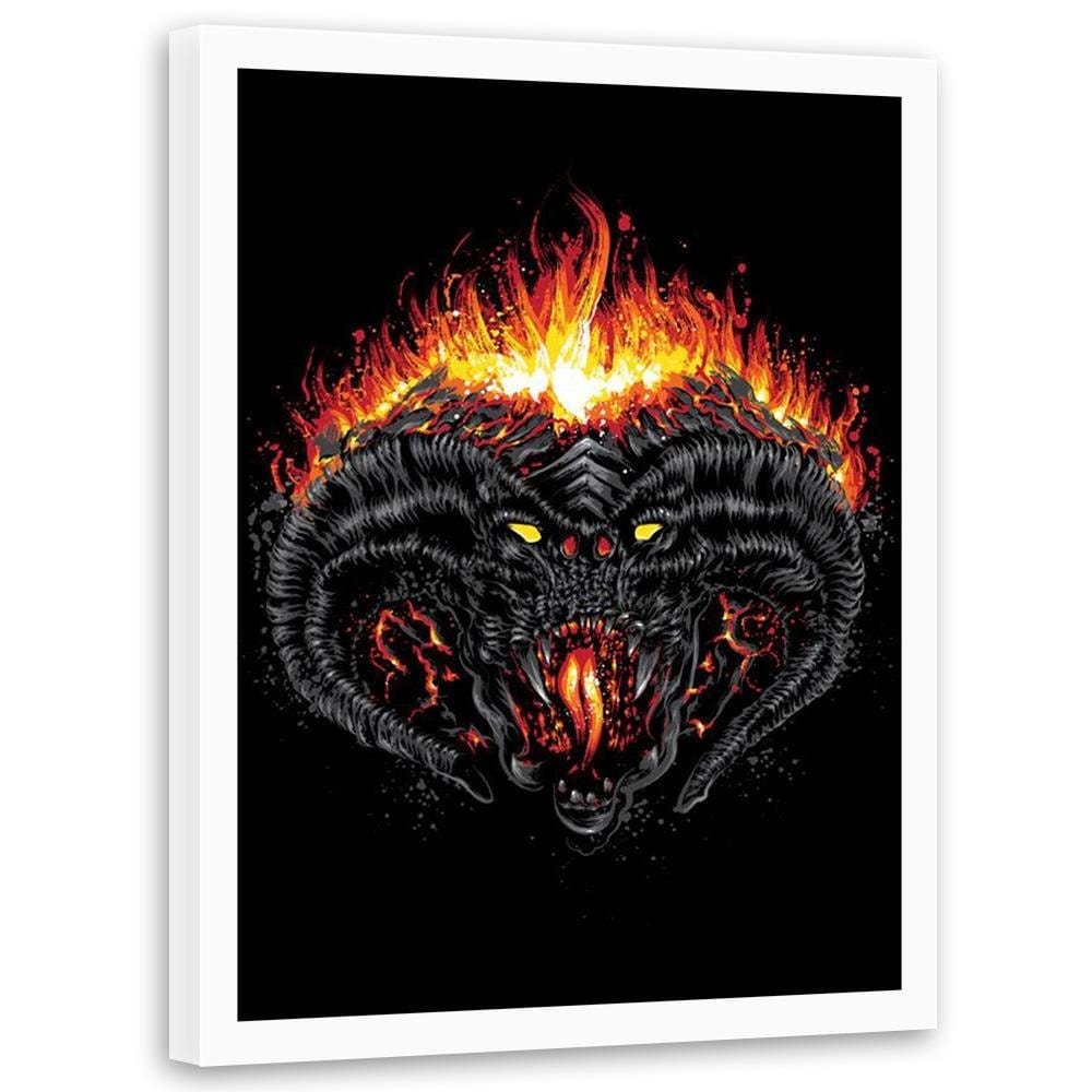 Glezna baltā rāmī - Demon Of Morgoth Black  Home Trends DECO