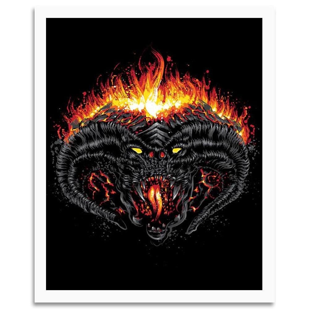 Glezna baltā rāmī - Demon Of Morgoth Black  Home Trends DECO