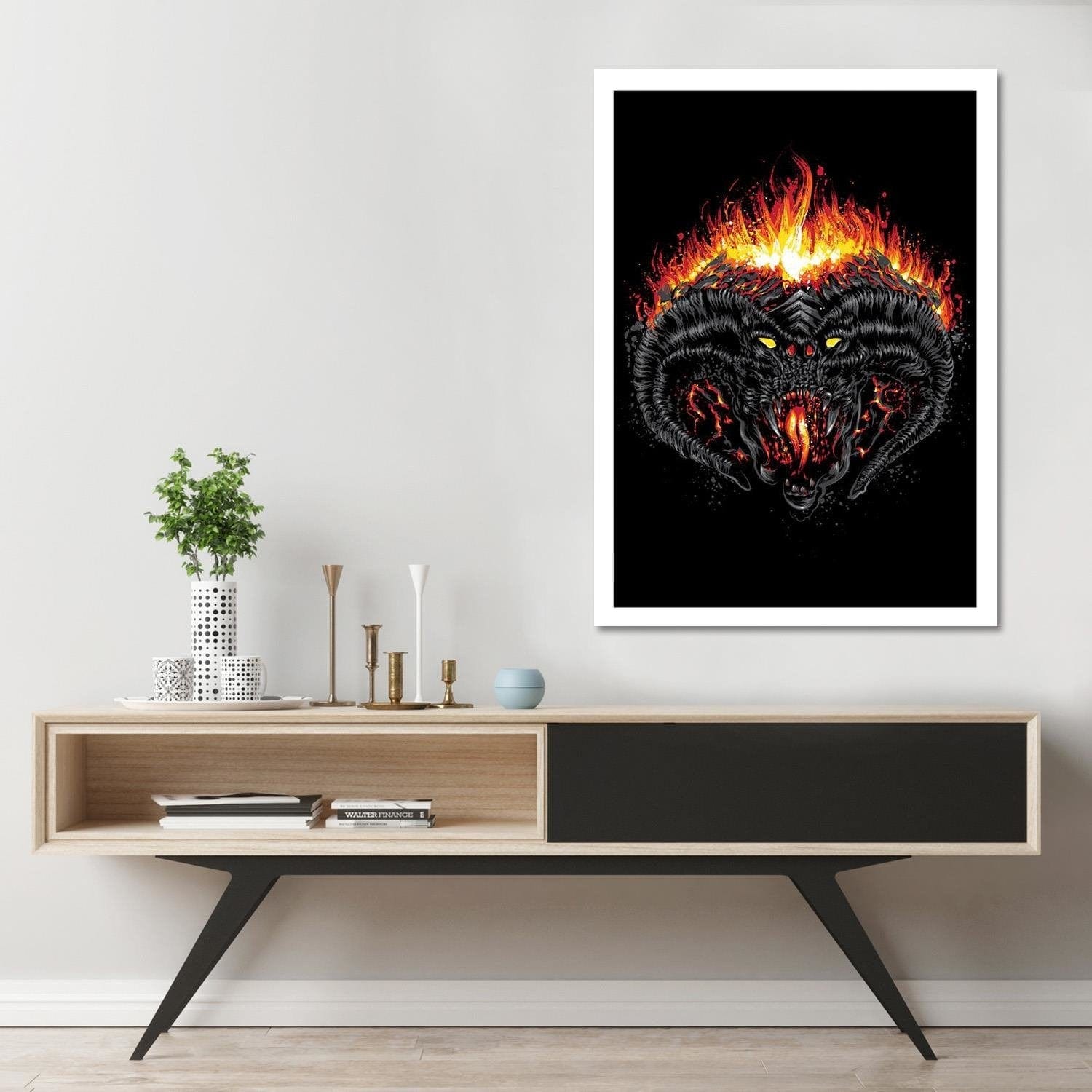 Glezna baltā rāmī - Demon Of Morgoth Black  Home Trends DECO