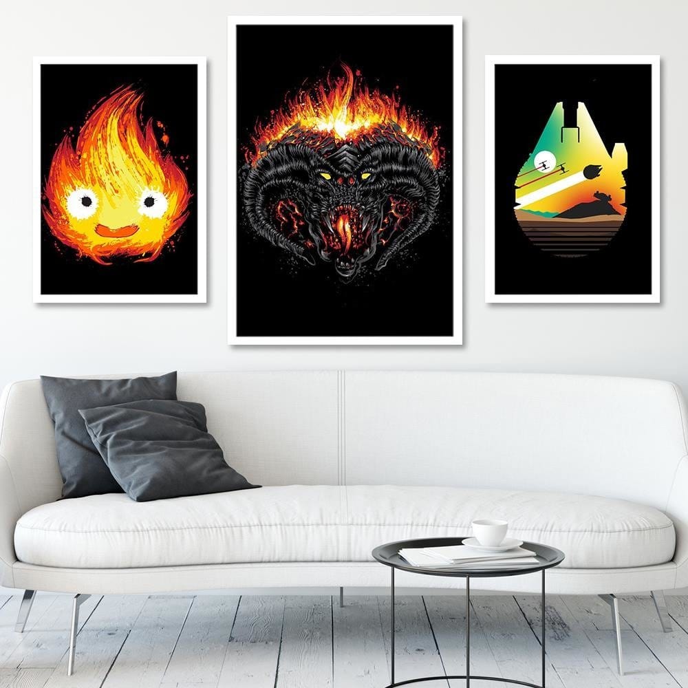 Glezna baltā rāmī - Demon Of Morgoth Black  Home Trends DECO