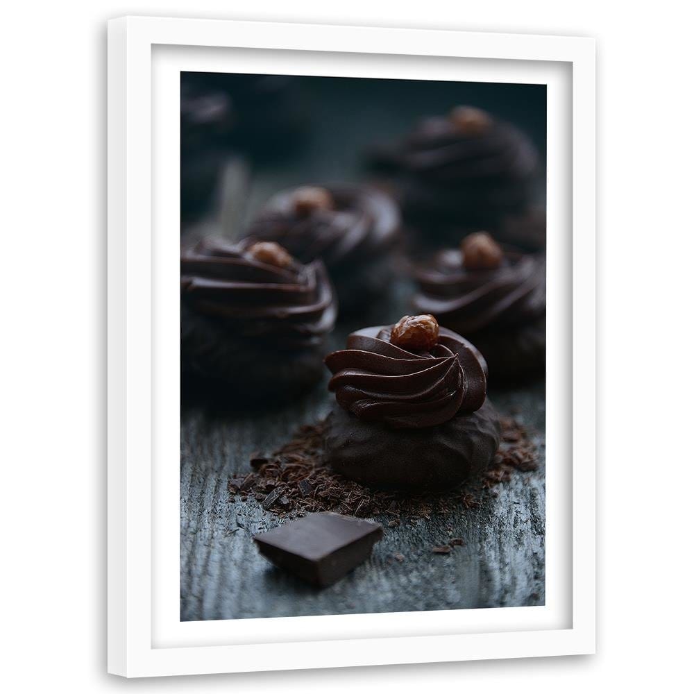Glezna baltā rāmī - Dessert With Dark Chocolate Home Trends DECO