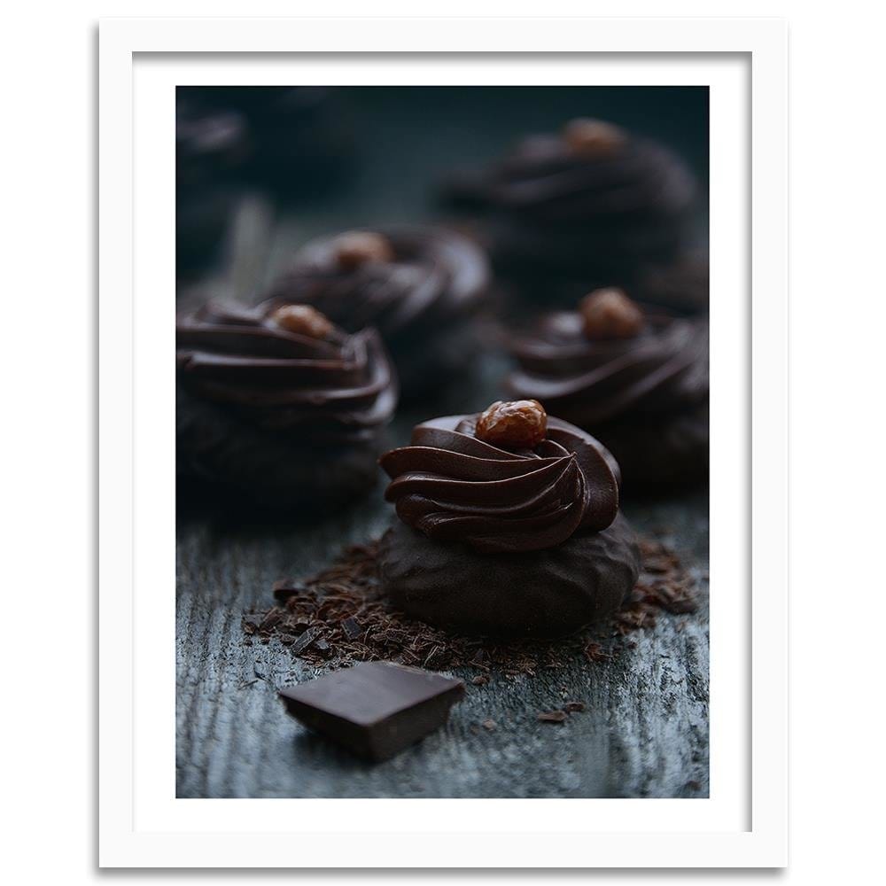 Glezna baltā rāmī - Dessert With Dark Chocolate Home Trends DECO