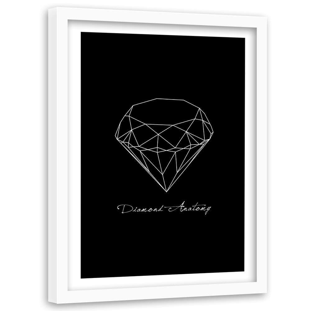 Glezna baltā rāmī - Diamond Anatomy Home Trends DECO