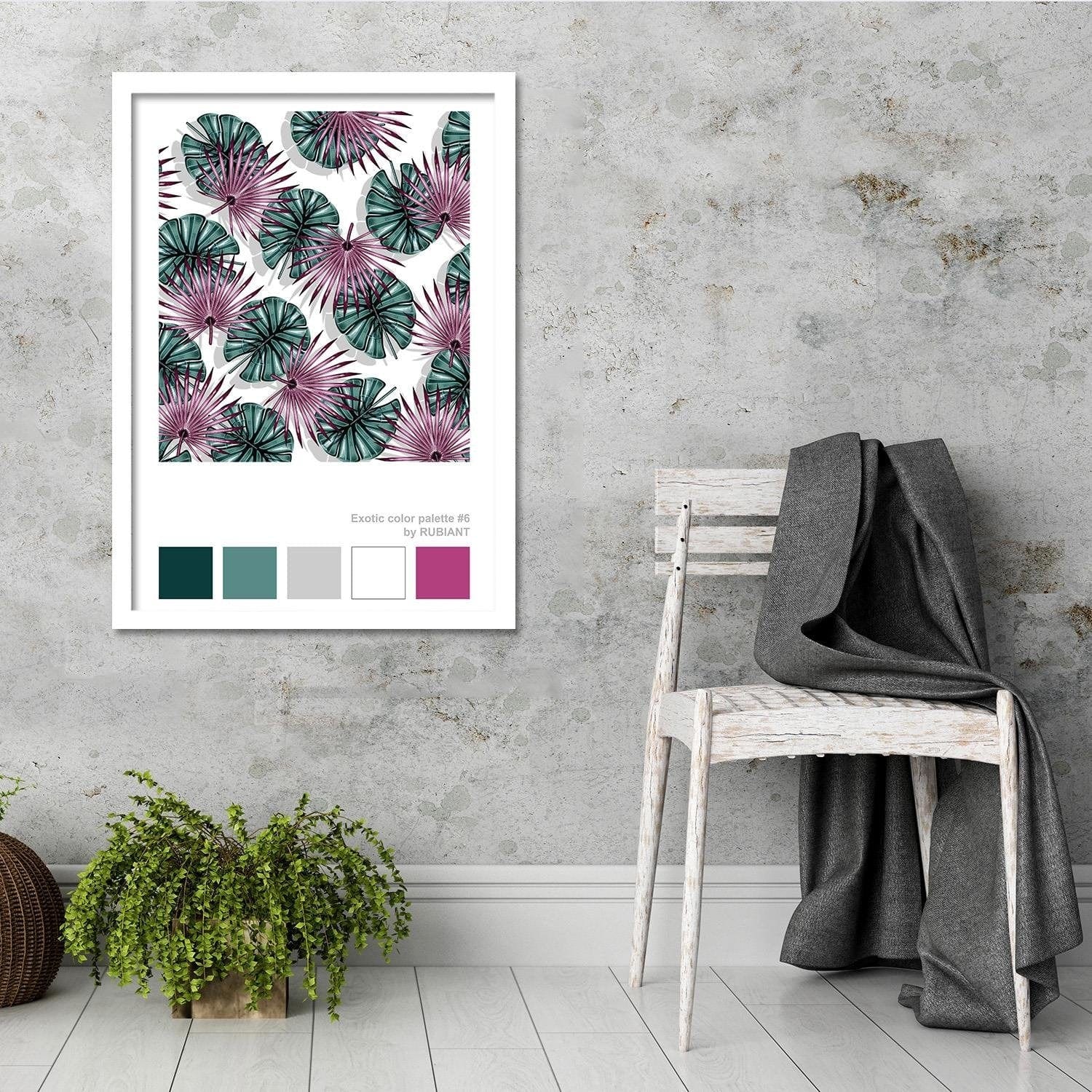 Glezna baltā rāmī - Digital Art Purple Home Trends DECO