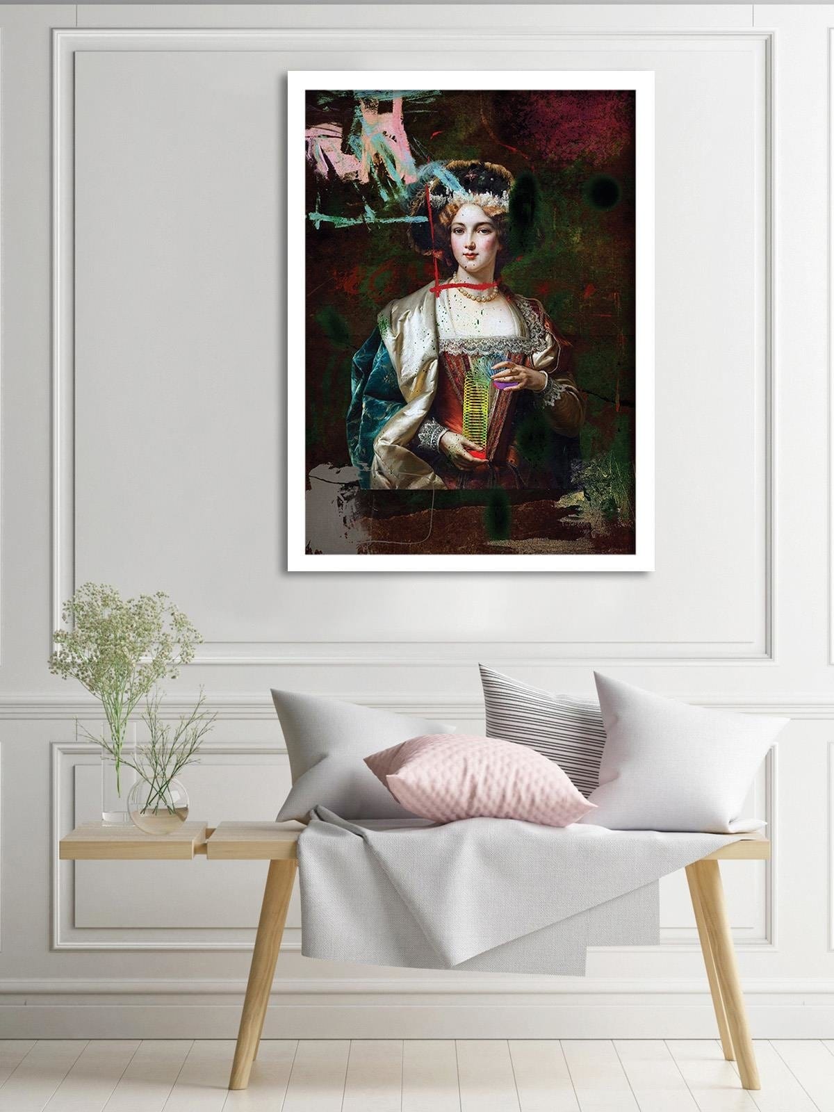 Glezna baltā rāmī - Digital Collage Image Home Trends DECO