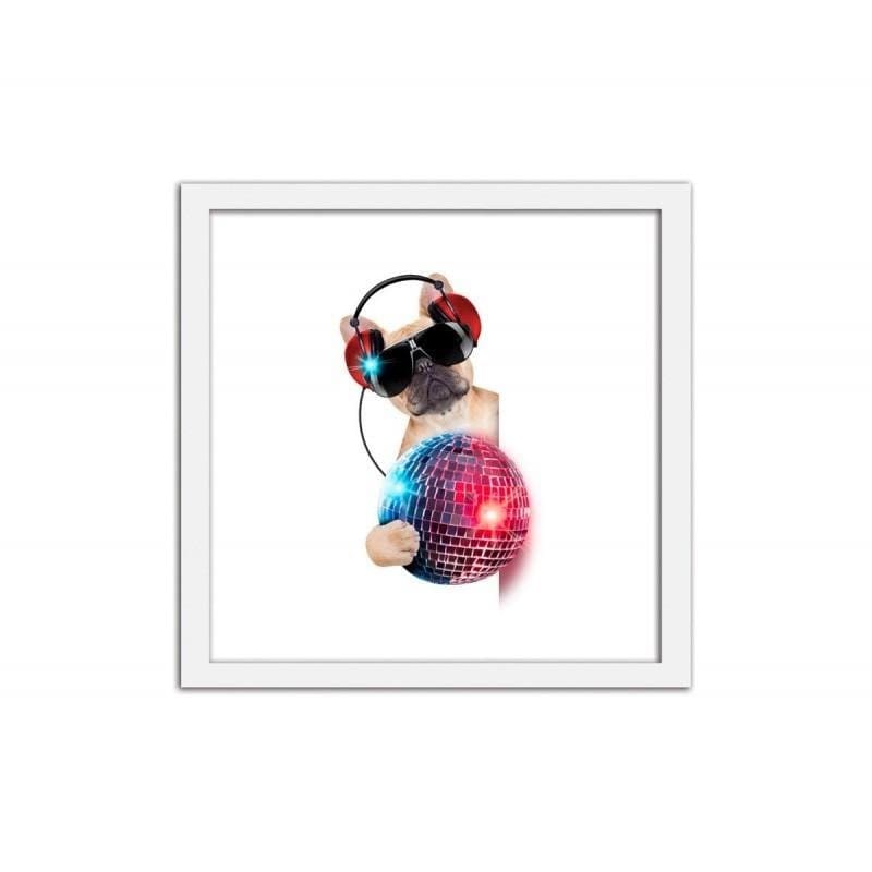 Glezna baltā rāmī - Disco dog Home Trends DECO