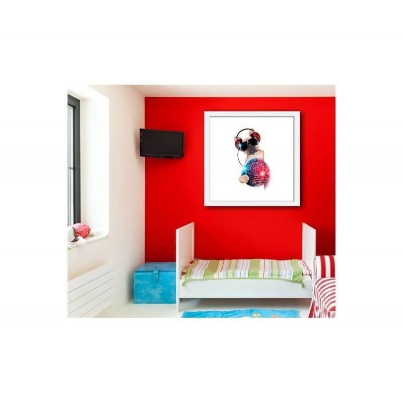 Glezna baltā rāmī - Disco dog  Home Trends DECO