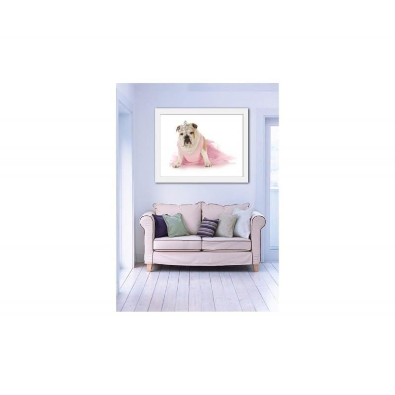 Glezna baltā rāmī - Dog princess  Home Trends DECO