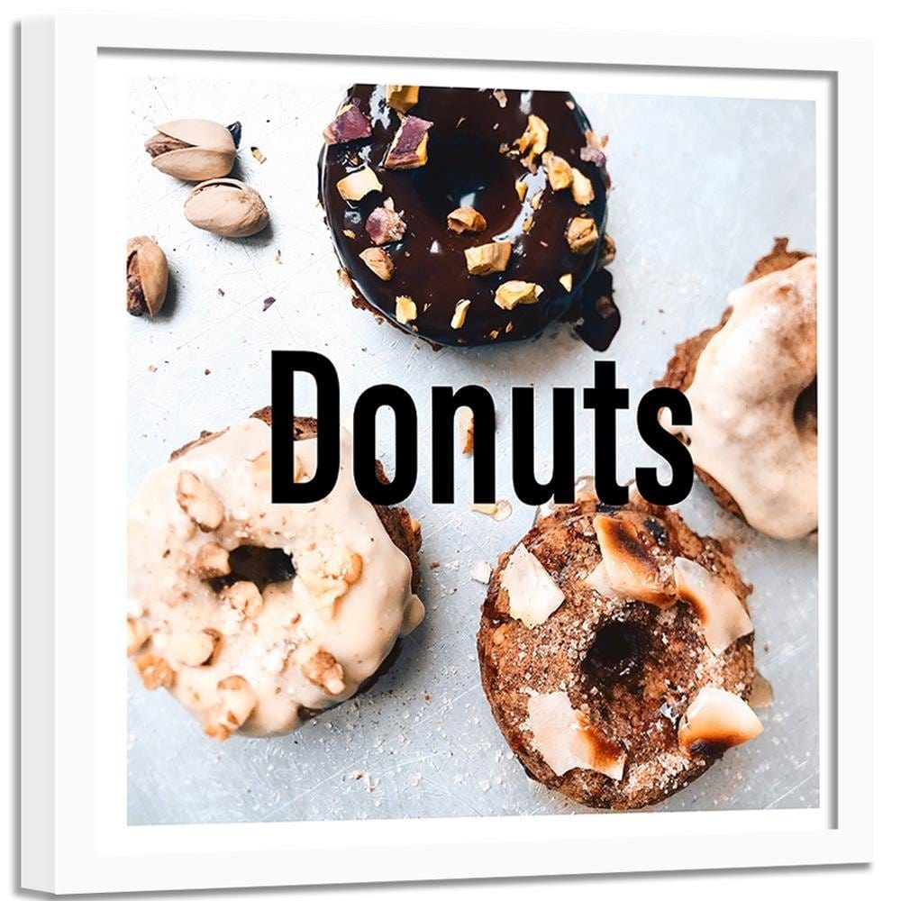 Glezna baltā rāmī - Donuts 2 Home Trends DECO