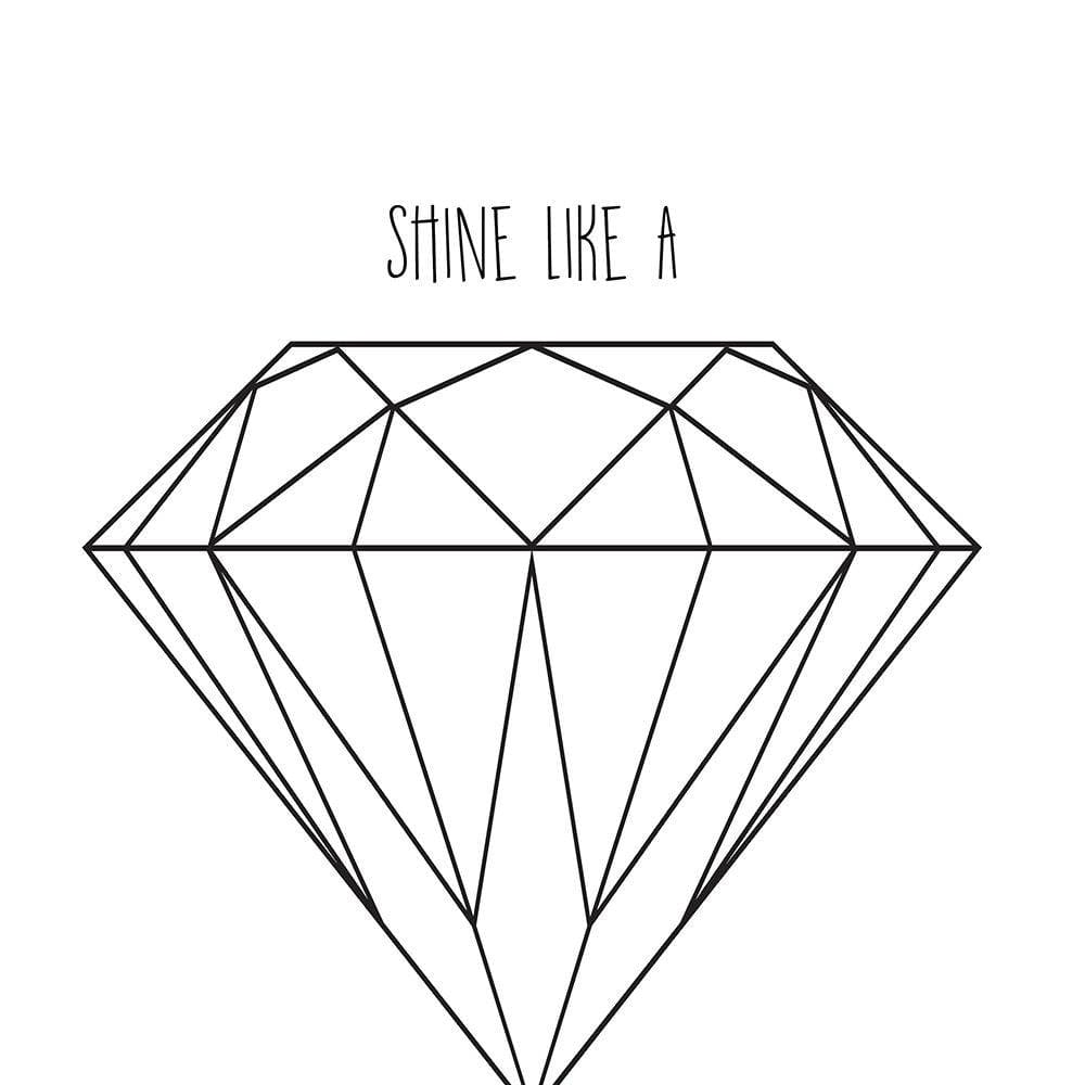 Glezna baltā rāmī - Drawn Diamond Home Trends DECO