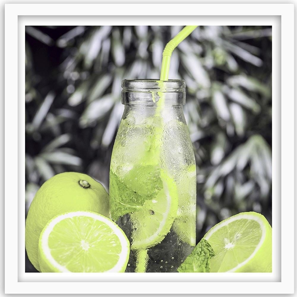 Glezna baltā rāmī - Drink And Lemon 2 Home Trends DECO