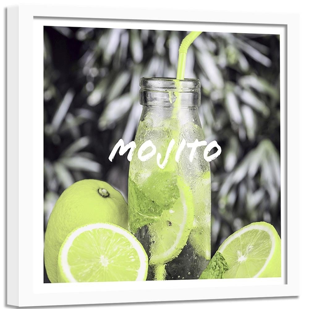 Glezna baltā rāmī - Drink And Lemon 3 Home Trends DECO