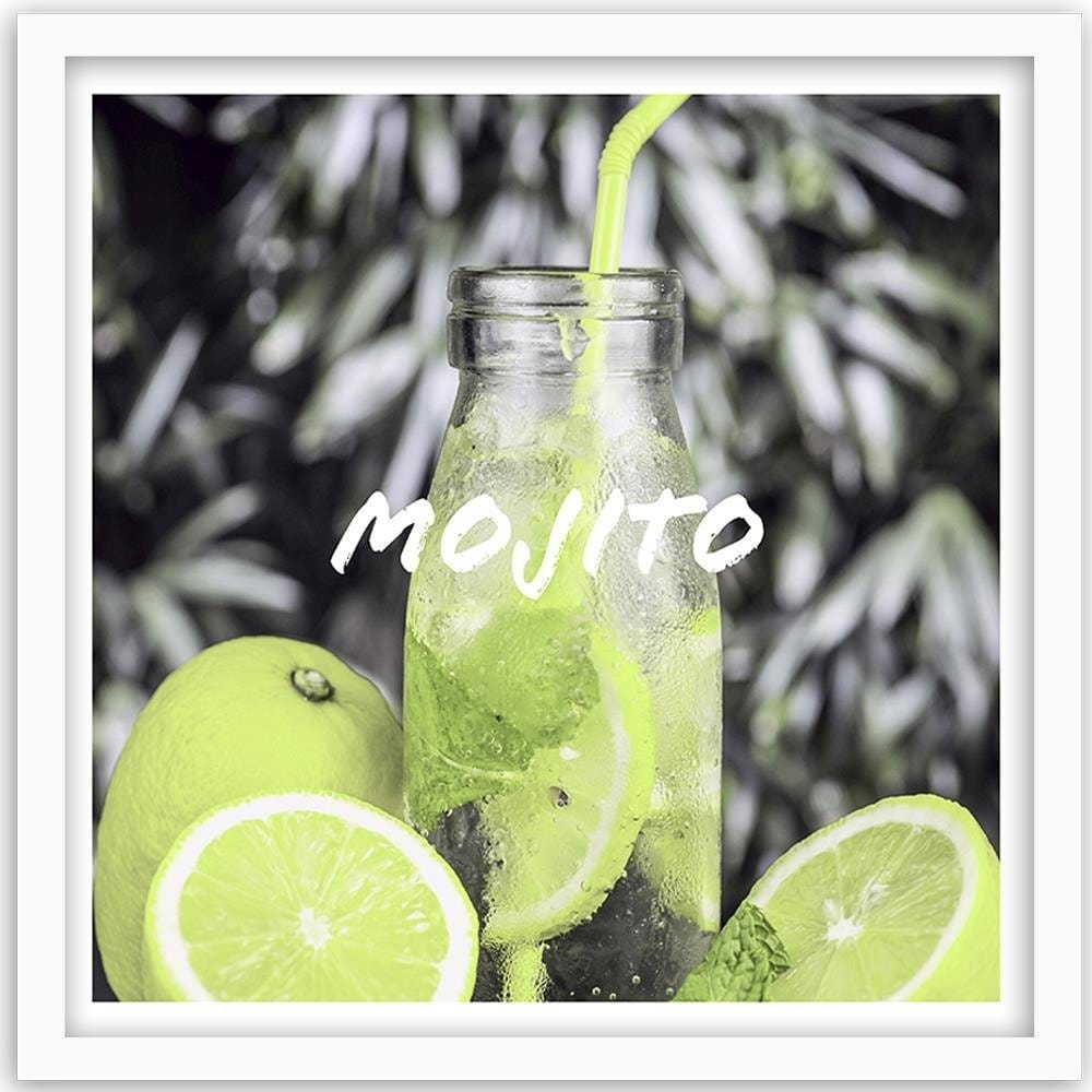 Glezna baltā rāmī - Drink And Lemon 3 Home Trends DECO
