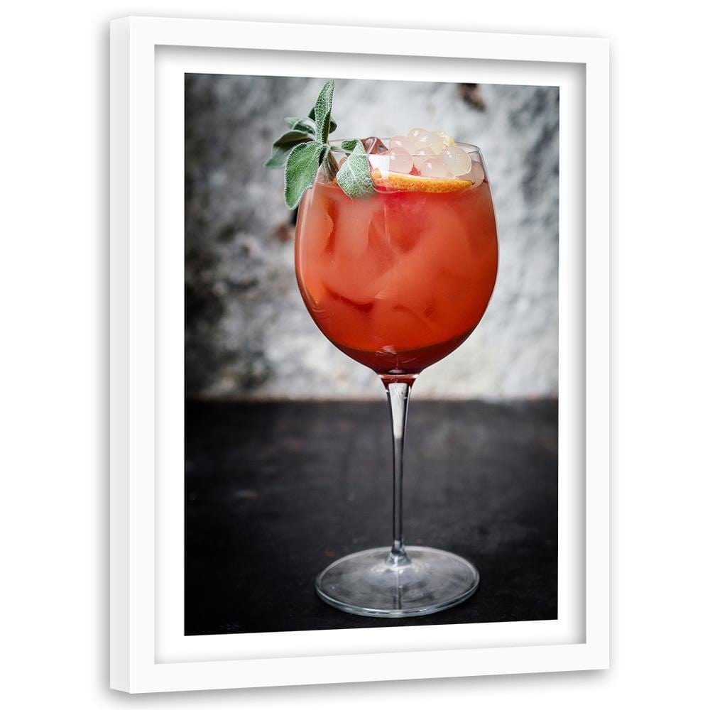 Glezna baltā rāmī - Drink With Ice Home Trends DECO
