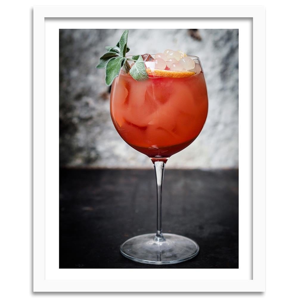 Glezna baltā rāmī - Drink With Ice Home Trends DECO