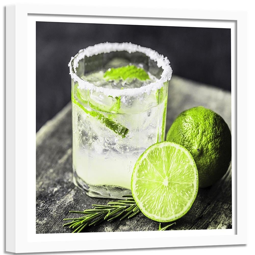 Glezna baltā rāmī - Drink With Lemon 2 Home Trends DECO