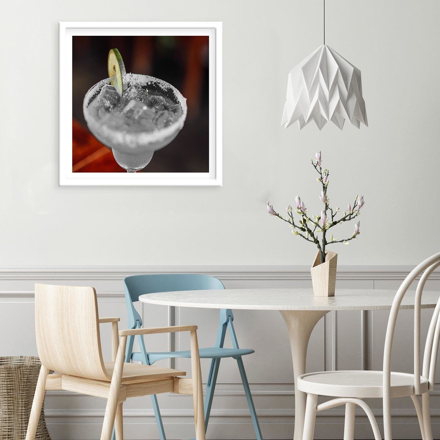 Glezna baltā rāmī - Drink With Lime Home Trends DECO