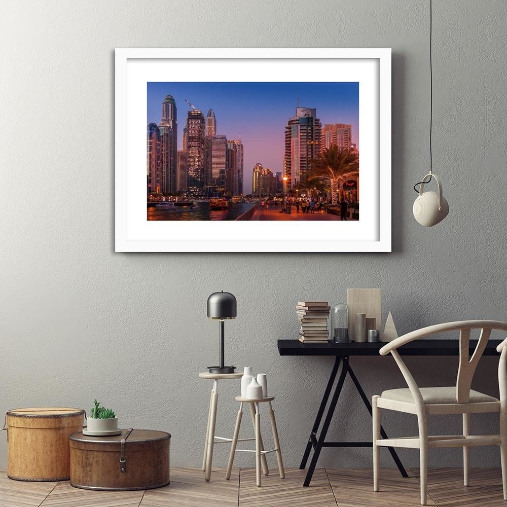 Glezna baltā rāmī - Dubai Evening Home Trends DECO