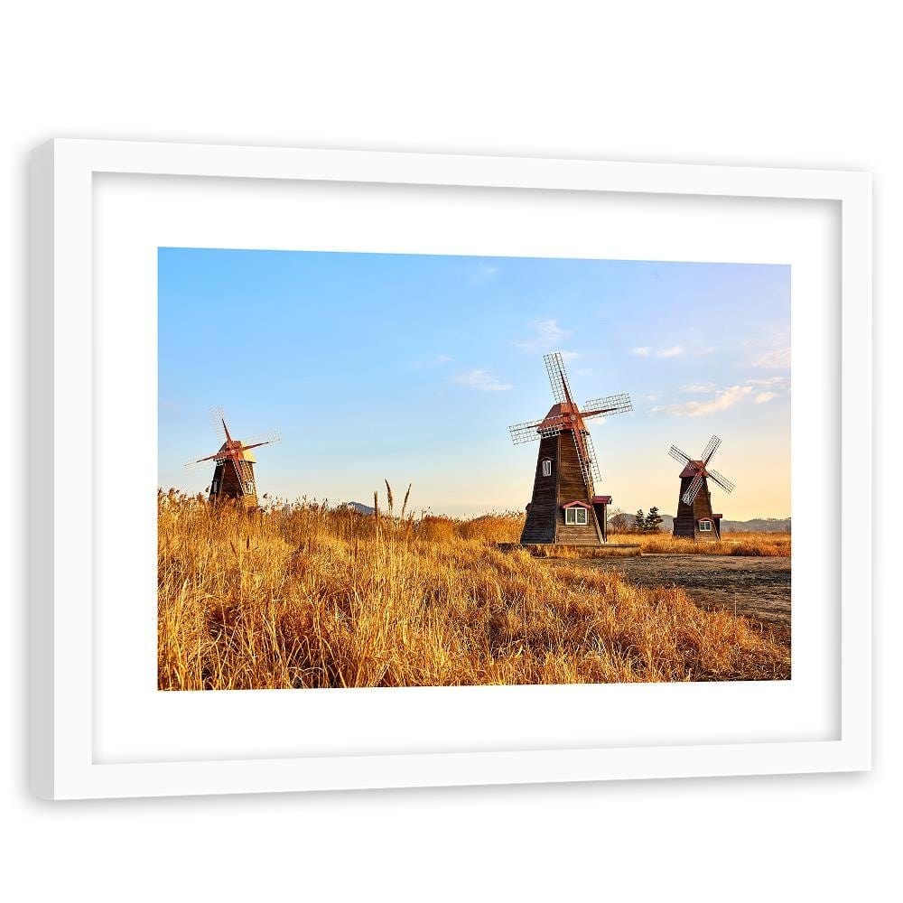 Glezna baltā rāmī - Dutch Windmills  Home Trends DECO
